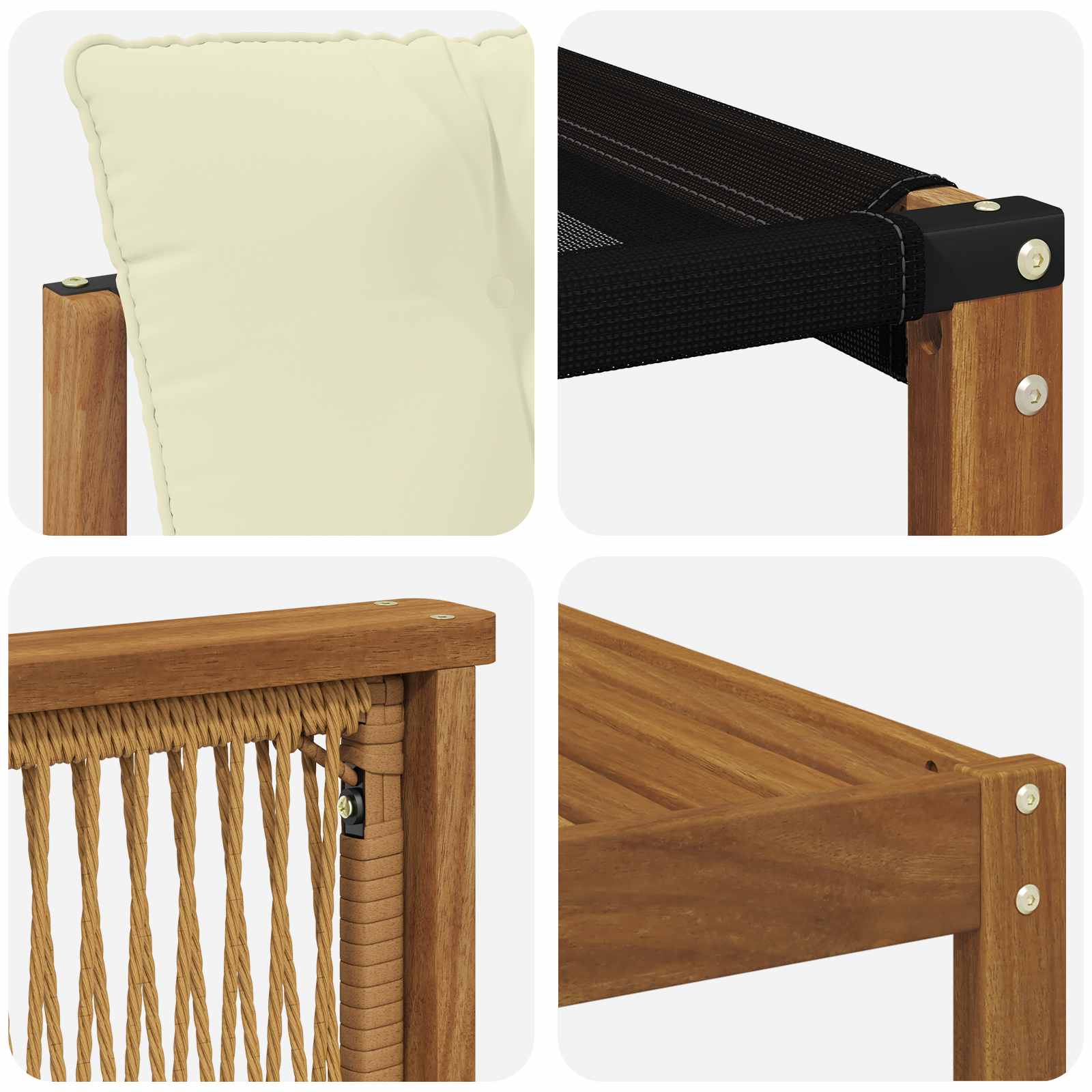 Outdoor-Sofagarnitur mit Kissen 6 pcs Natur und Creme