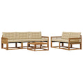 Outdoor-Sofagarnitur mit Kissen 6 pcs Natur und Beige