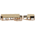 Outdoor-Sofagarnitur mit Kissen 7 pcs Natur und Beige