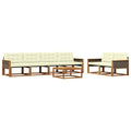 Outdoor-Sofagarnitur mit Kissen 7 pcs Natur und Creme