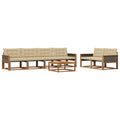 Outdoor-Sofagarnitur mit Kissen 7 pcs Natur und Beige