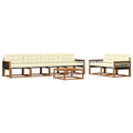 Outdoor-Sofagarnitur mit Kissen 7 pcs Natur und Creme