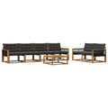 Outdoor-Sofagarnitur mit Kissen 7 pcs Natürlich und Schwarz