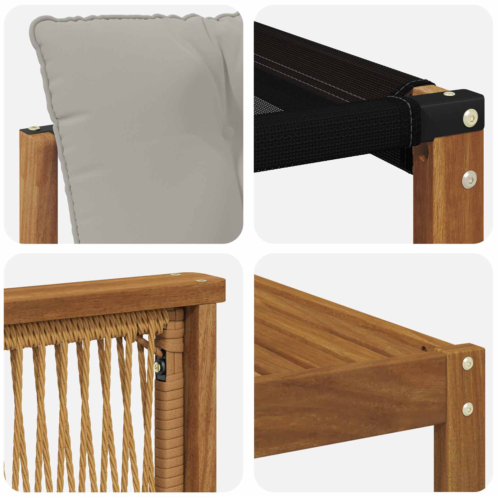 Outdoor-Sofagarnitur mit Kissen 7 pcs Natürlich und Hellgrau