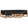 Outdoor-Sofagarnitur mit Kissen 7 pcs Natürlich und Schwarz