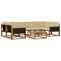 Outdoor-Sofagarnitur mit Kissen 7 pcs Natur und Beige
