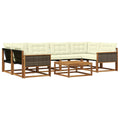 Outdoor-Sofagarnitur mit Kissen 7 pcs Natur und Creme
