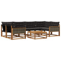 Outdoor-Sofagarnitur mit Kissen 7 pcs Natürlich und Schwarz