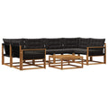 Outdoor-Sofagarnitur mit Kissen 7 pcs Natürlich und Schwarz