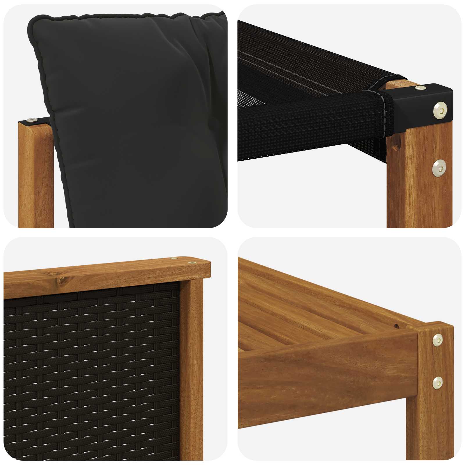 Outdoor-Sofagarnitur mit Kissen 8 pcs Natürlich und Schwarz