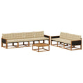 Outdoor-Sofagarnitur mit Kissen 8 pcs Natur und Beige