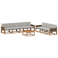 Outdoor-Sofagarnitur mit Kissen 8 pcs Natürlich und Hellgrau