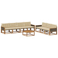 Outdoor-Sofagarnitur mit Kissen 8 pcs Natur und Beige