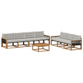 Outdoor-Sofagarnitur mit Kissen 8 pcs Natürlich und Hellgrau