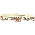 Outdoor-Sofagarnitur mit Kissen 8 pcs Natur und Creme