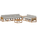 Outdoor-Sofagarnitur mit Kissen 8 pcs Natürlich und Hellgrau