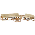 Outdoor-Sofagarnitur mit Kissen 8 pcs Natur und Beige