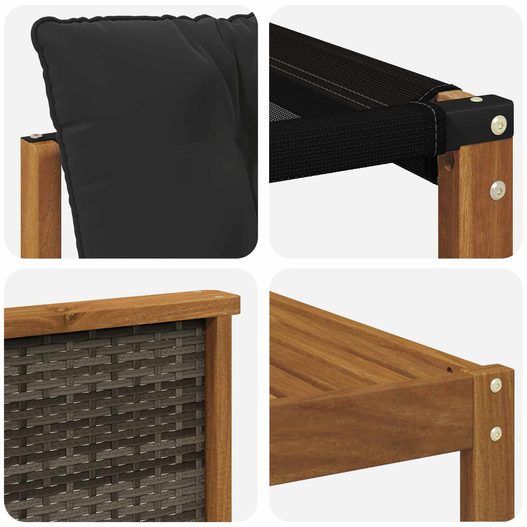 Outdoor-Sofagarnitur mit Kissen 8 pcs Natürlich und Schwarz