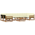 Outdoor-Sofagarnitur mit Kissen 8 pcs Natur und Creme