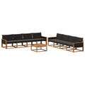 Outdoor-Sofagarnitur mit Kissen 9 pcs Natürlich und Schwarz