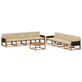 Outdoor-Sofagarnitur mit Kissen 9 pcs Natur und Beige