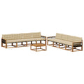Outdoor-Sofagarnitur mit Kissen 9 pcs Natur und Beige