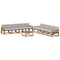 Outdoor-Sofagarnitur mit Kissen 9 pcs Natürlich und Hellgrau