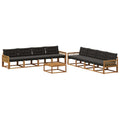 Outdoor-Sofagarnitur mit Kissen 9 pcs Natürlich und Schwarz
