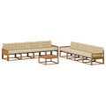 Outdoor-Sofagarnitur mit Kissen 9 pcs Natur und Beige