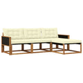 Outdoor-Sofagarnitur mit Kissen 4 pcs Natur und Creme
