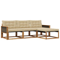 Outdoor-Sofagarnitur mit Kissen 4 pcs Natur und Beige