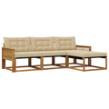 Outdoor-Sofagarnitur mit Kissen 4 pcs Natur und Beige
