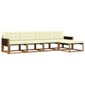 Outdoor-Sofagarnitur mit Kissen 5 pcs Natur und Creme