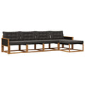 Outdoor-Sofagarnitur mit Kissen 5 pcs Natürlich und Schwarz