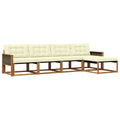 Outdoor-Sofagarnitur mit Kissen 5 pcs Natur und Creme