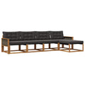 Outdoor-Sofagarnitur mit Kissen 5 pcs Natürlich und Schwarz