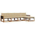 Outdoor-Sofagarnitur mit Kissen 5 pcs Natur und Beige