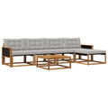 Outdoor-Sofagarnitur mit Kissen 6 pcs Natürlich und Hellgrau