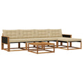 Outdoor-Sofagarnitur mit Kissen 6 pcs Natur und Beige
