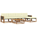 Outdoor-Sofagarnitur mit Kissen 6 pcs Natur und Creme