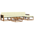Outdoor-Sofagarnitur mit Kissen 6 pcs Natur und Creme