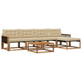 Outdoor-Sofagarnitur mit Kissen 6 pcs Natur und Beige