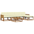 Outdoor-Sofagarnitur mit Kissen 6 pcs Natur und Creme