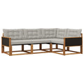Outdoor-Sofagarnitur mit Kissen 4 pcs Natürlich und Hellgrau