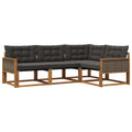 Outdoor-Sofagarnitur mit Kissen 4 pcs Natürlich und Schwarz