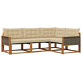 Outdoor-Sofagarnitur mit Kissen 4 pcs Natur und Beige