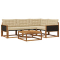 Outdoor-Sofagarnitur mit Kissen 5 pcs Natur und Beige