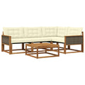 Outdoor-Sofagarnitur mit Kissen 5 pcs Natur und Creme