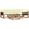 Outdoor-Sofagarnitur mit Kissen 5 pcs Natur und Creme