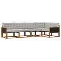Outdoor-Sofagarnitur mit Kissen 5 pcs Natürlich und Hellgrau